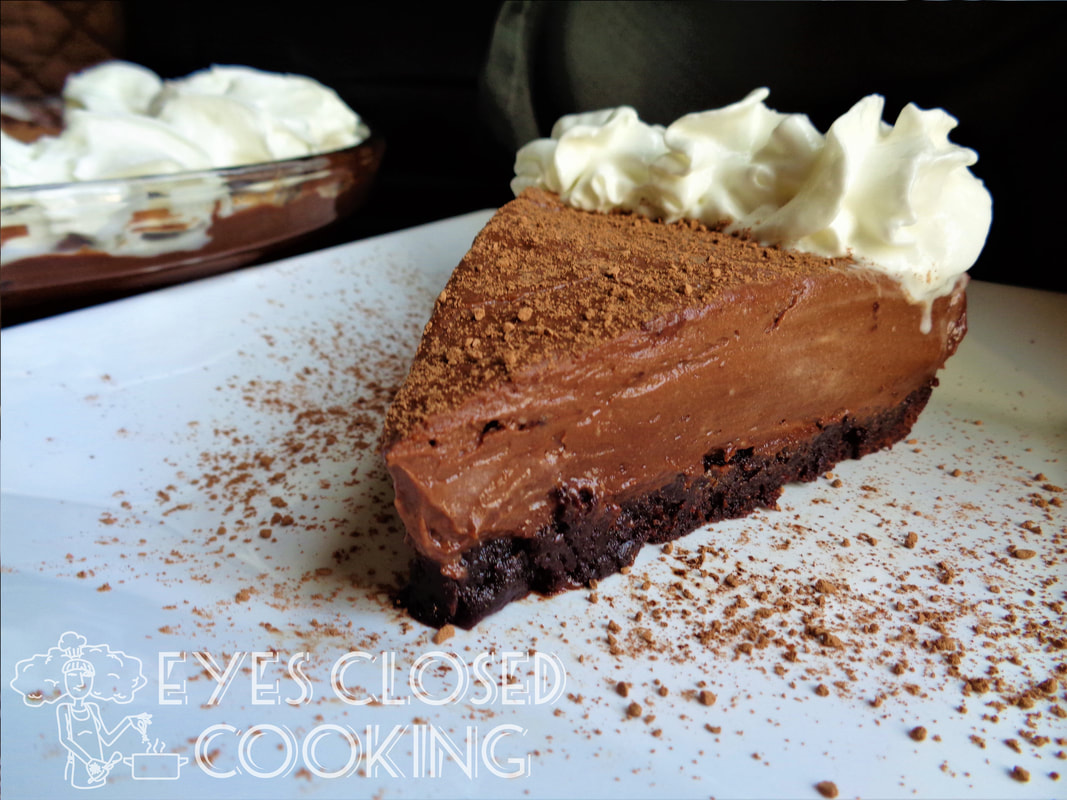 Chocolate Cheesecake Pudding Pie With Brownie Crust Eyes Closed Cooking 4841