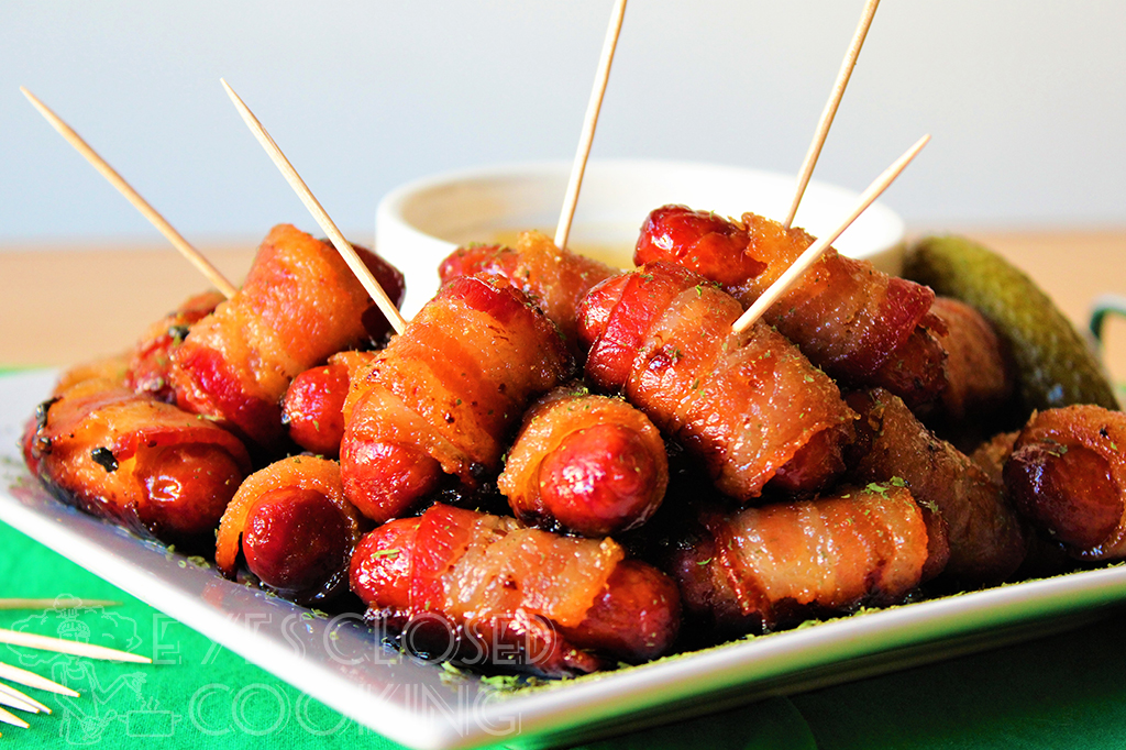 Bacon Wrapped Smokies Recipe Eyes Closed Cooking