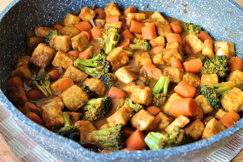 Vegan Tofu & Veggie Curry Recipe - Eyes Closed Cooking